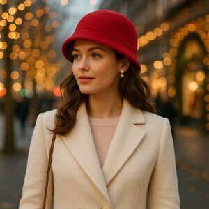 ✨ St. John’s Bay Red Fleece Winter Hat – Cozy & Classic Comfort